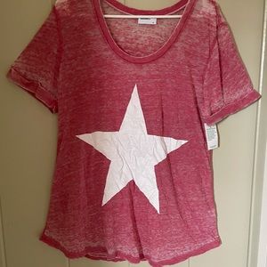 Pink faded star rayon tee